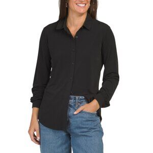 TAHARI ASL Black Long Sleeve Blouse